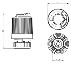 Termomotor HERZ Thermiq Actuator M28, ON/OFF, 230V, NC, 100 N, cursa 4,5 mm, 3 F820 51 - Img 3