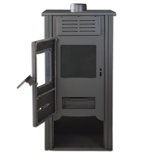 Termosemineu pe lemn Termax Hydra, 6.5 kW, randament 75.5%, 43 m², spatiu depozitare lemne, Rosu - Img 3