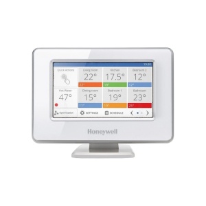 Termostat de ambient pentru centrala, wireless, Honeywell Home Evohome ATP921R3052, inteligent, Wi-Fi, programabil, afisaj digital, IP30, alb