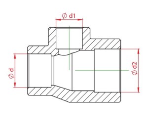Teu redus PPR alb, Ø25-20-20