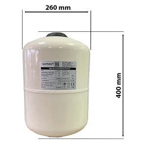 Dimensiuni Vas expansiune 18 litri Termax pentru instalatii sanitare, Ø 260 mm, 1"