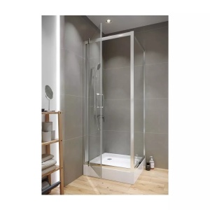 Cabina de dus patrata Arteco, cu usa pivotanta, 80x80x190, crom - Img 2