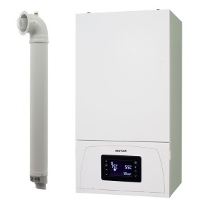 Centrala termica pe gaz in condensare Motan Condens 100 C38GC25-PV1, 25 kW, incalzire si ACM, raport de modulare 1:10, grup hidraulic din composit, Filtru antimagnetita, Kit de evacuare inclus