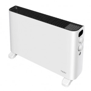 Convector de podea Tesy CN 207 ZF W, 4 optiuni de setare a caldurii: 1000/2000 W + ventilator, termostat, functie turbo, Alb