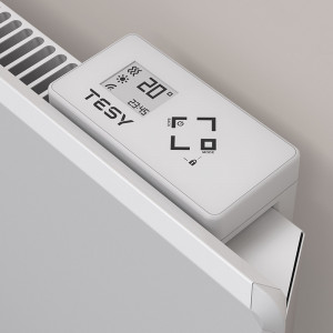 Convector FinEco Cloud cu AirSafe TESY CN 06 100 EА CLOUD AS W, electric cu montaj pe perete, control prin internet, 1000 W, pornire adaptiva, potrivit si pentru incalzirea bailor, 10 - 13 m², Alb