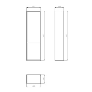 Dulap baie suspendat Crea, 2 usi, S924-025, gri mat - Img 3