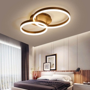 Lustra LED, Maro, 2 cercuri cu telecomanda WIFI 2.4G, lumina/rece/calda/neutra intensitate reglabila - Img 2