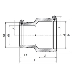 Mufa redusa electrofuziune, Ø110 x Ø63 mm, PN16