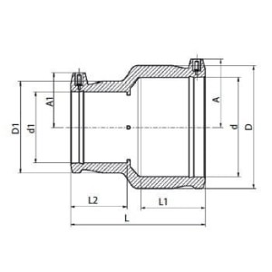 Mufa redusa electrofuziune, Ø63 x Ø40 mm, PN16