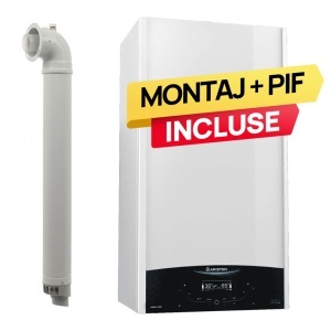 Pachet centrala Ariston Genus One+ 35 kW, incalzire si ACM, Kit de evacuare inclus + Termostat ambient Wifi + 2 ani extragarantie + Montaj + PIF (valabil pentru NEAMT, IASI si BARLAD)
