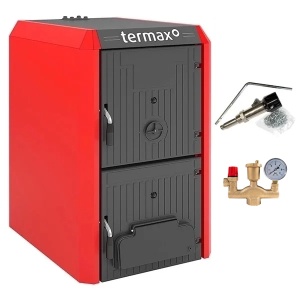 Pachet centrala/Cazan fonta Termax Bio 42 kW, biomasa, Ø 147 mm, volum apa 57 litri, Regulator tiraj, Grup Siguranta