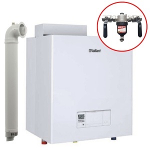 Pachet Centrala condensatie murala Vaillant ecoFIT PLUS 100 kW, VU 100AL/1-5 H-INT6, doar incalzire + Filtru magnetic CLEANEX MAG HF MAX - 1 1/4" - Img 1