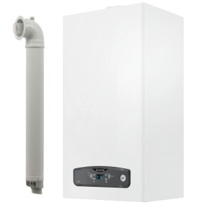 Pachet centrala termica pe gaz/GPL in condensare Ariston Cares S 24 kW, schimbator otel inox, incalzire si ACM, Kit evacuare inclus si kit de instalare cu filtru magnetic Tiemme 3/4" - Img 2