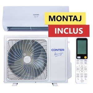 Pachet Montaj Inclus - Aparat de aer conditionat Inverter Conter Breeze, 12000 BTU, Wi-fi incorporat, A++, 25 m² (valabil pentru NEAMT, IASI si BARLAD)
