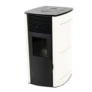 Pachet soba pe peleti KOPH PD 10 kW, cu aer cald, buncar peleti 12 kg, 60 mp, Sursa KOPH 700 W + Stecher Schuko cu protectie la joasa si inalta tensiune, Alb - Img 5
