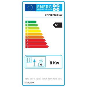 Pachet soba pe peleti KOPH PD 8 kW, cu aer cald, buncar peleti 8 kg, 50 mp, Bordo - Img 2