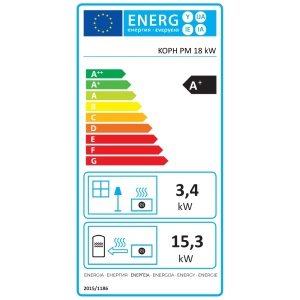 Pachet termosemineu cu peleti KOPH PM 18 kW, 120 mp, buncar 15 kg, diametru cos fum ⌀80 mm, pompa recirculare si vas expansiune incorporate, Crem - Img 2