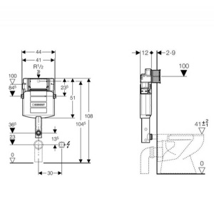 Rezervor WC incastrat Geberit Sigma UP320, 12 cm, cu actionare frontala - Img 2