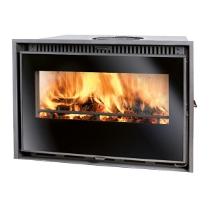 Semineu pe lemne cu aer cald, Clam Calorvision 72, 10.5 kW, 92 mp, evacuare cos fum ø180 mm, cu ventilator, randament 85.5%, 670 x 420 x 410 mm - Img 1