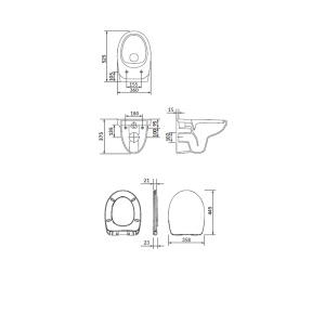 Set vas WC suspendat Simpleon, capac inclus soft close, S701-554, alb - Img 3