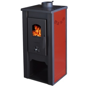 Soba pe lemn Termax Bucur, 6.11 kW, randament 86.49%, 40 m², spatiu depozitare lemne, Bordo - Img 2