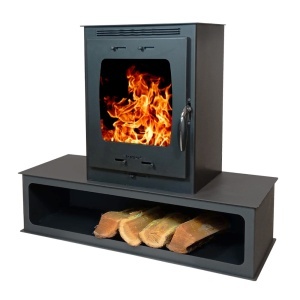Soba pe lemn Termax Mina, 9.47 kW, randament 84.32%, 60 m², spatiu depozitare lemne, Negru