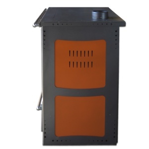 Soba pe lemn Termax Rustik, Fonta, 9.5 kW, evacuare pe dreapta, cuptor integrat, randament 76.1%, 63 m², Maro - Img 4