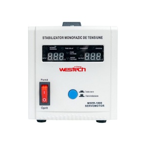 Stabilizator tensiune monofazat cu servomotor Westech MSER-1000, 1000VA (750W) - Img 3