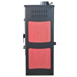Termosemineu pe lemn Termax Hydra, 6.5 kW, randament 75.5%, 43 m², spatiu depozitare lemne, Rosu - Img 2
