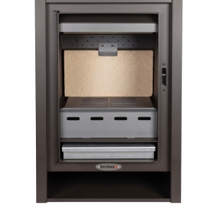 Termosemineu pe Lemn, Termax Roma E3, 14 kW, randament 83.9%, 90 m², spatiu depozitare lemne, Crem - Img 4