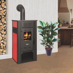 Termosemineu Termax Hydra, 6.5 kW, randament 75.5%, 43 m², spatiu depozitare lemne, Rosu - Img 3