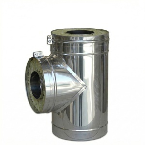 Teu inox izolat DP 90°, Ø80 mm