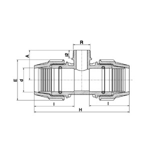 Teu PEHD, Ø63 - 2 E - 63 mm, PN16, Plasson