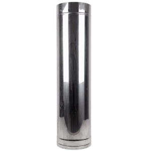 Tub inox dublu perete DP, Ø120 mm, lungime 1 m, izolat 25 mm, AISI 304, clasa V5, model P1