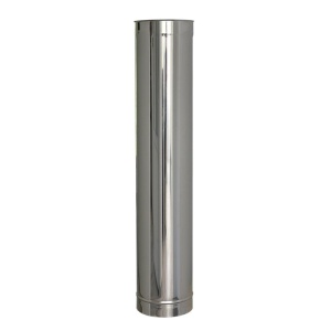 Tub inox pentru cos fum KOPH, lungime 1 m, diametru interior 150 mm,simplu perete, neizolat