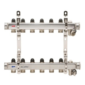 Ansamblu distribuitor pentru corpuri de incalzire, 6 cai, inox 1", KOPH/Jurgen