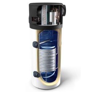 Boiler cu pompa de caldura cu serpentina Tesy AquaThermica Pro HPWH 4.11 FS 200 U01 S, pentru apa calda menajera, clasa energetica A+, 200 litri