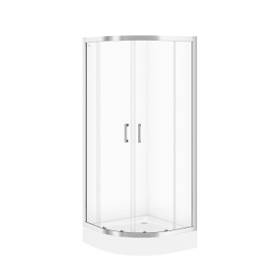 Cabina de dus, semirotunda, 80x80x1185 cm, Basic, crom