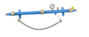 Centralina pentru 3 butelii GPL TECNOGAS, manometru , supapa de siguranta si 3 racorduri flexibile 50 cm