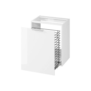 Dulap baie suspendat City, S584-026, cu sertas cos rufe, pentru lavoar, alb