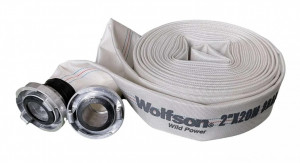 Furtun pompieri cu mufe cuplare metalice WOLFSON FPC-20, 2” toli, rola 20m, ø 50mm, 8 bari, exterior din tesatura sintetic si interior cauciucat