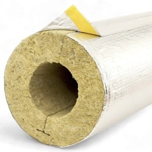 Izolatie cochilie din vata minerala caserata cu folie de aluminiu 20 x 35 mm, 1 m