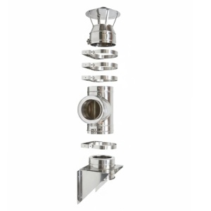 Kit exterior cos fum dublu perete izolat cu vata ceramica 2.5 mm, Ø160 mm