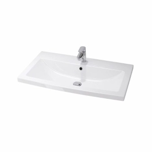 Lavoar baie Como, 80 x 45 cm, montaj pe mobilier, K32-004-BOX, alb