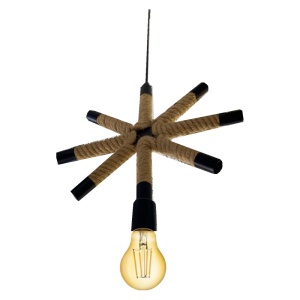 Lustra rustic cu sfoara, tip pendul, Stea