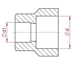 Mufa redusa teava PPR alb, Ø40 - Ø25 mm, PN25