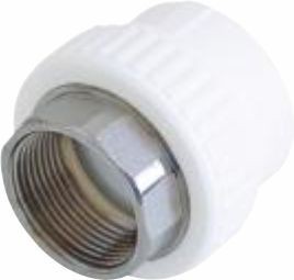 Mufa teava PPR alb, Ø50 - 1 1/2 I, filet interior, PN25