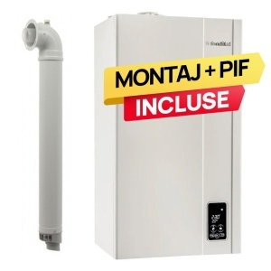 Pachet centrala termica pe gaz/GPL in condensare Fondital Formentera KC 32 kW, Incalzire si ACM, Kit de evacuare inclus + Montaj + PIF (valabil pentru NEAMT, IASI si BARLAD)
