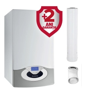 Pachet centrala termica pe gaz in condensare Ariston Genus Premium EVO HP 85 kW, doar incalzire, Kit de evacuare inclus