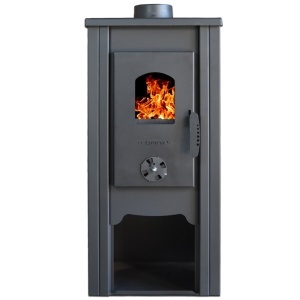 Pachet soba pe lemn Termax Bucur, 6.11 kW, randament 86.49%, 40 m², Rosu, set accesorii, aspirator cenusa si suport lemne foc metalic Termax M - Img 3